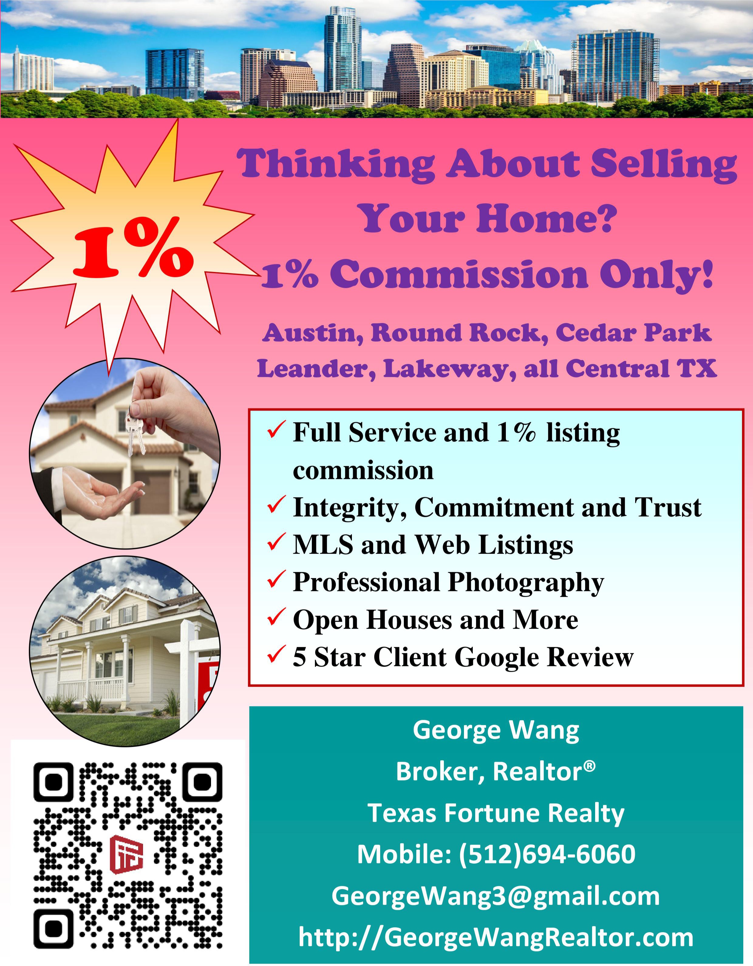 Austin 1% discount listing fee and full service